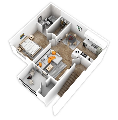 one bedroom, one bath